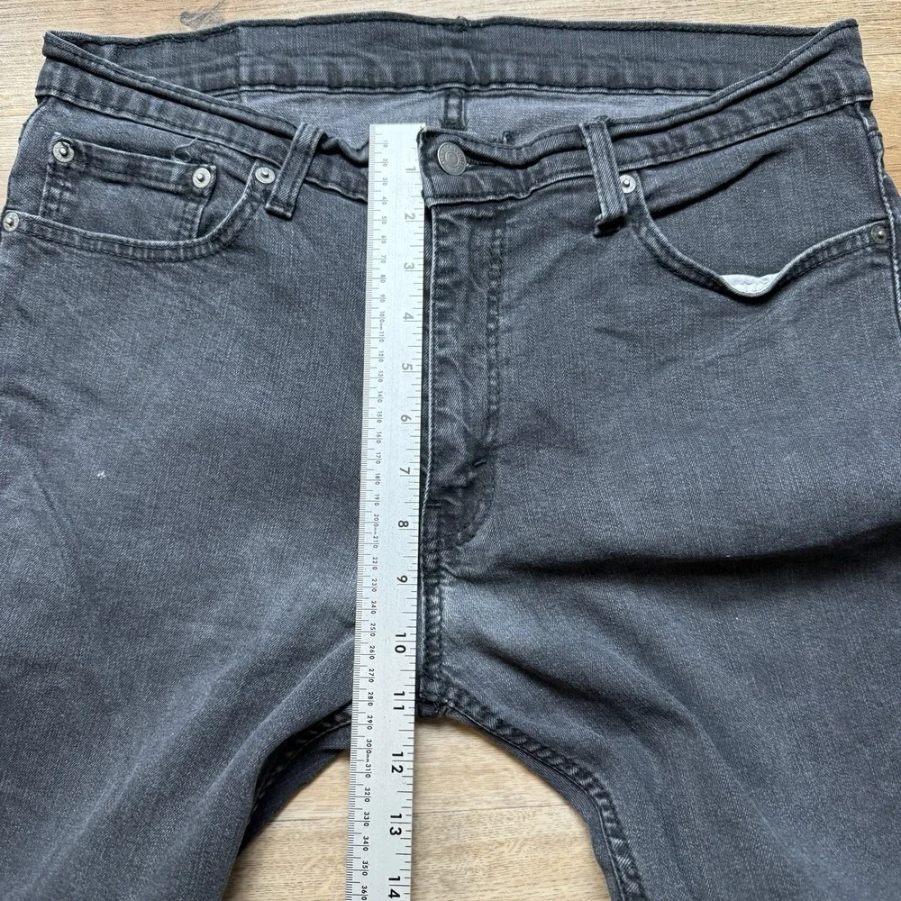 Levis Jeans Men 36x30 Black Slim Straight Leg Washout‎ Grunge Skater Fits 34x29